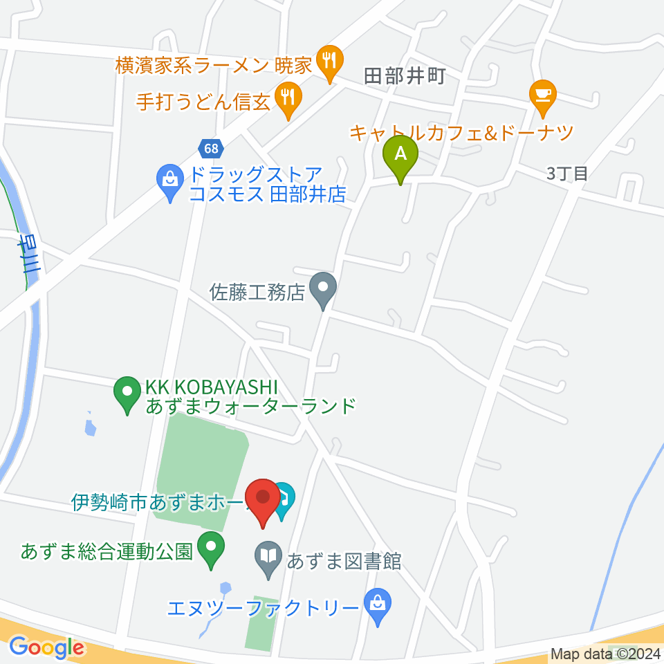 伊勢崎市あずまホール周辺のホテル一覧地図