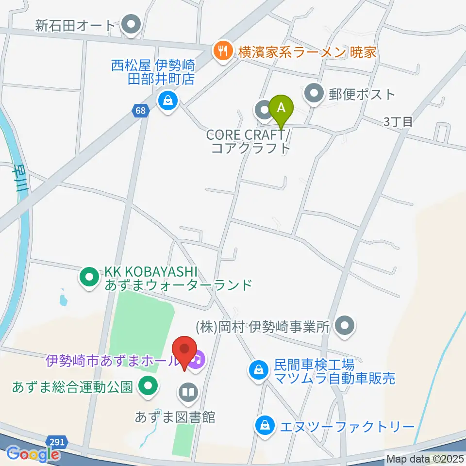 伊勢崎市あずまホール周辺のホテル一覧地図