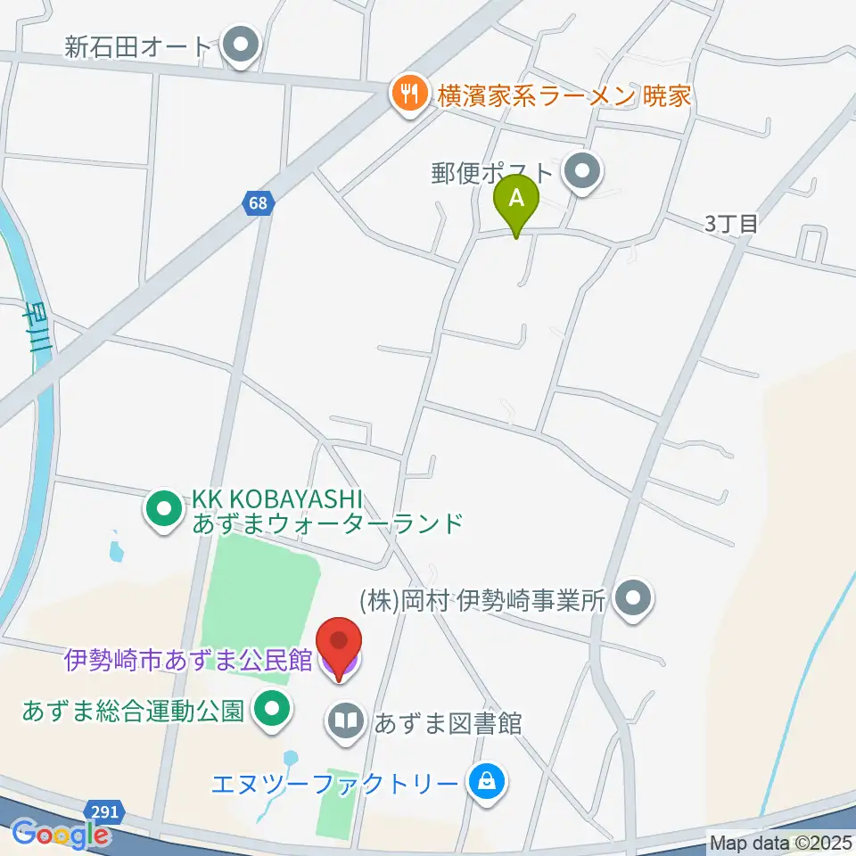 伊勢崎市あずまホール周辺のホテル一覧地図