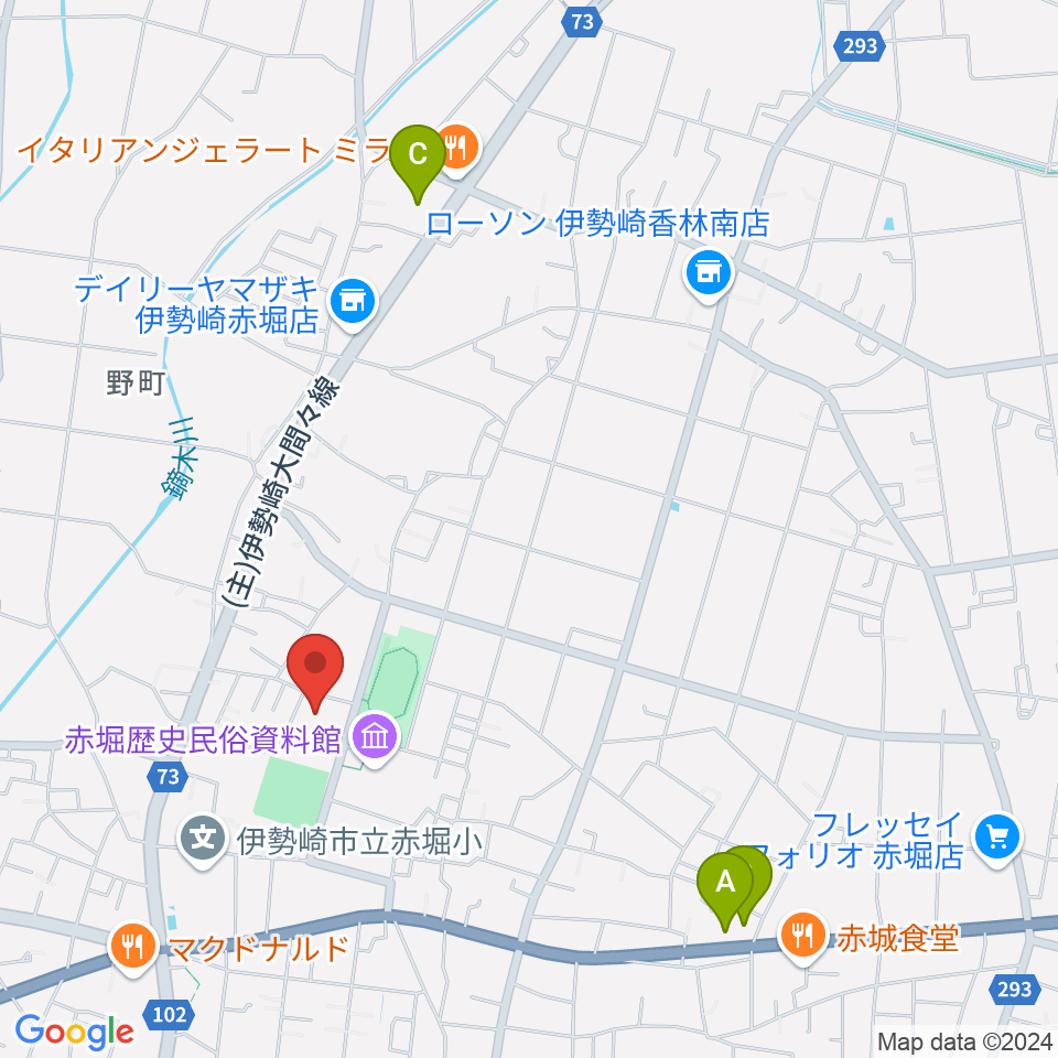 赤堀芸術文化プラザ周辺のホテル一覧地図