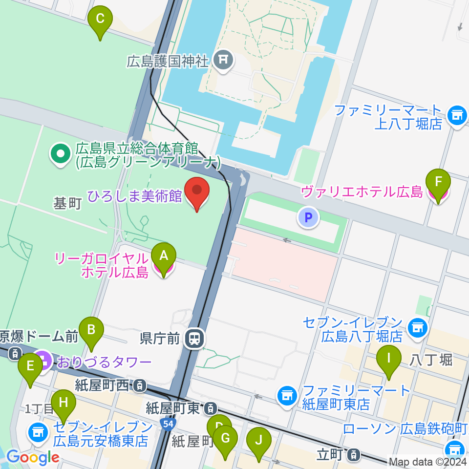 ひろしま美術館周辺のホテル一覧地図