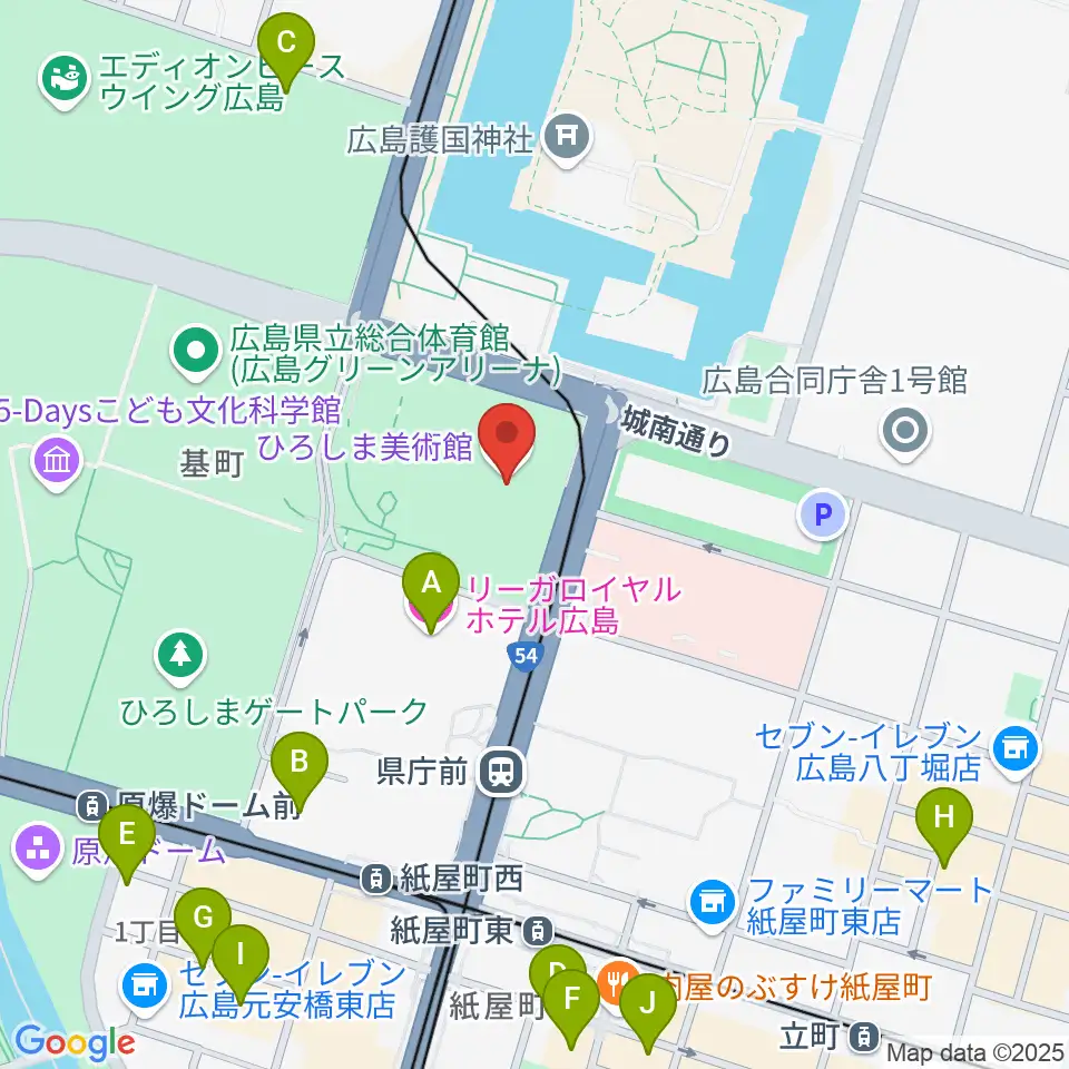ひろしま美術館周辺のホテル一覧地図