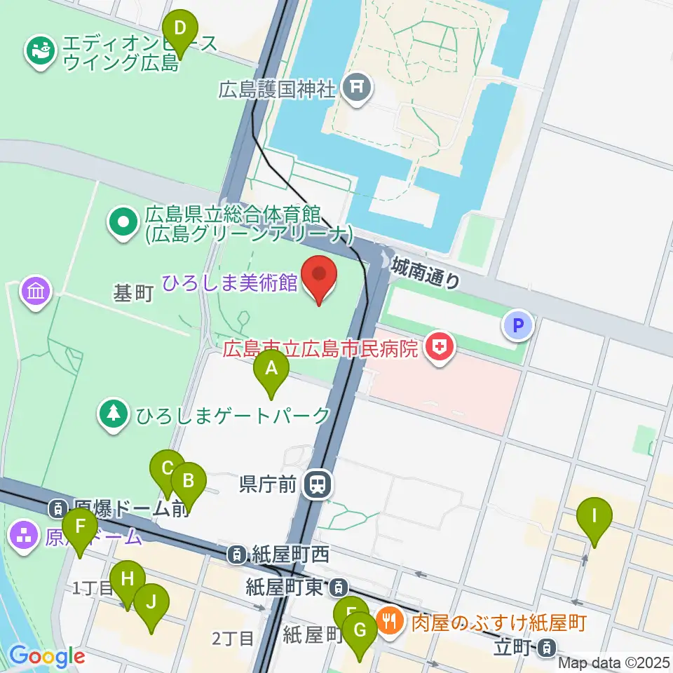 ひろしま美術館周辺のホテル一覧地図