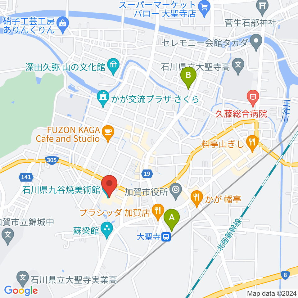石川県九谷焼美術館周辺のホテル一覧地図