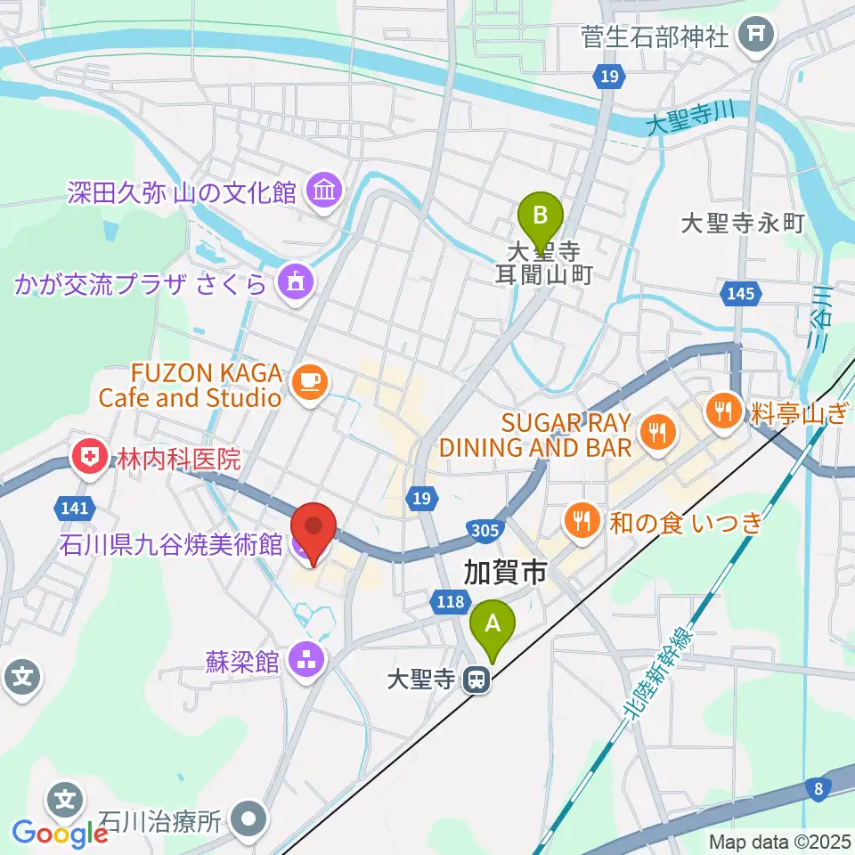 石川県九谷焼美術館周辺のホテル一覧地図