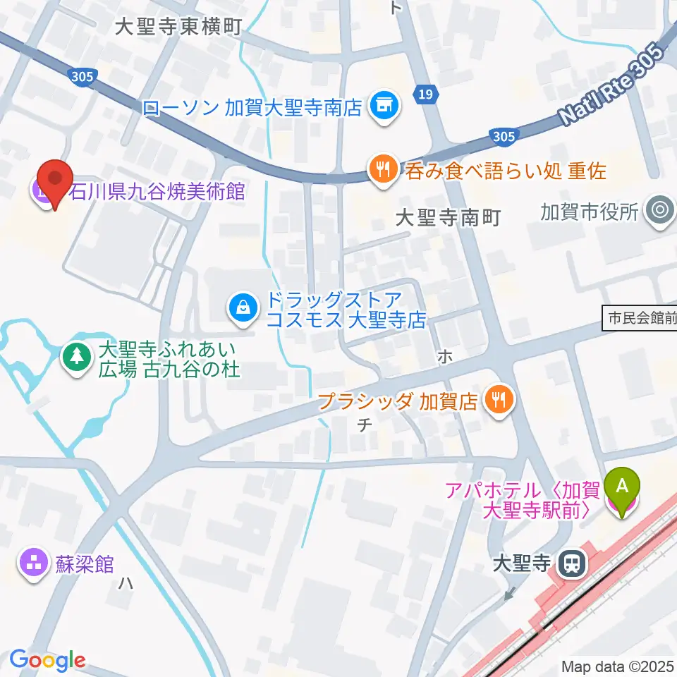石川県九谷焼美術館周辺のホテル一覧地図