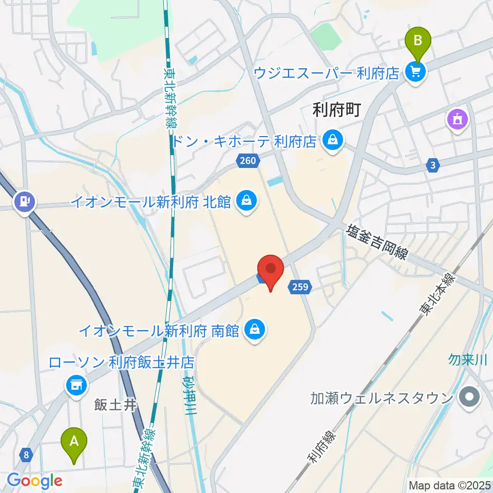 イオンシネマ新利府周辺のホテル一覧地図