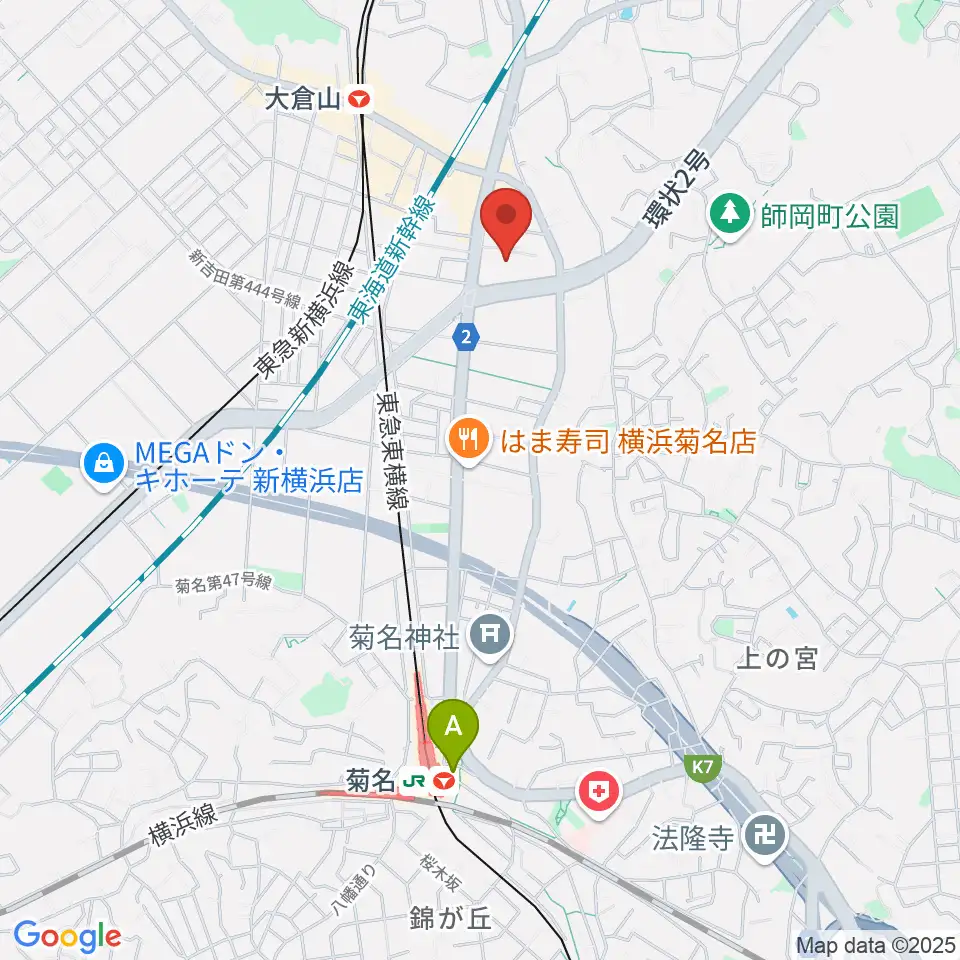 横浜市港北公会堂周辺のホテル一覧地図