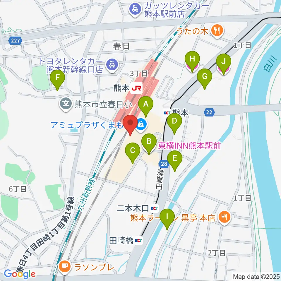 熊本ピカデリー周辺のホテル一覧地図