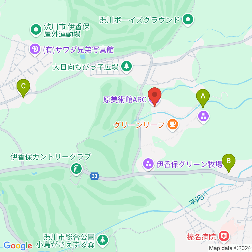 原美術館ARC周辺のホテル一覧地図