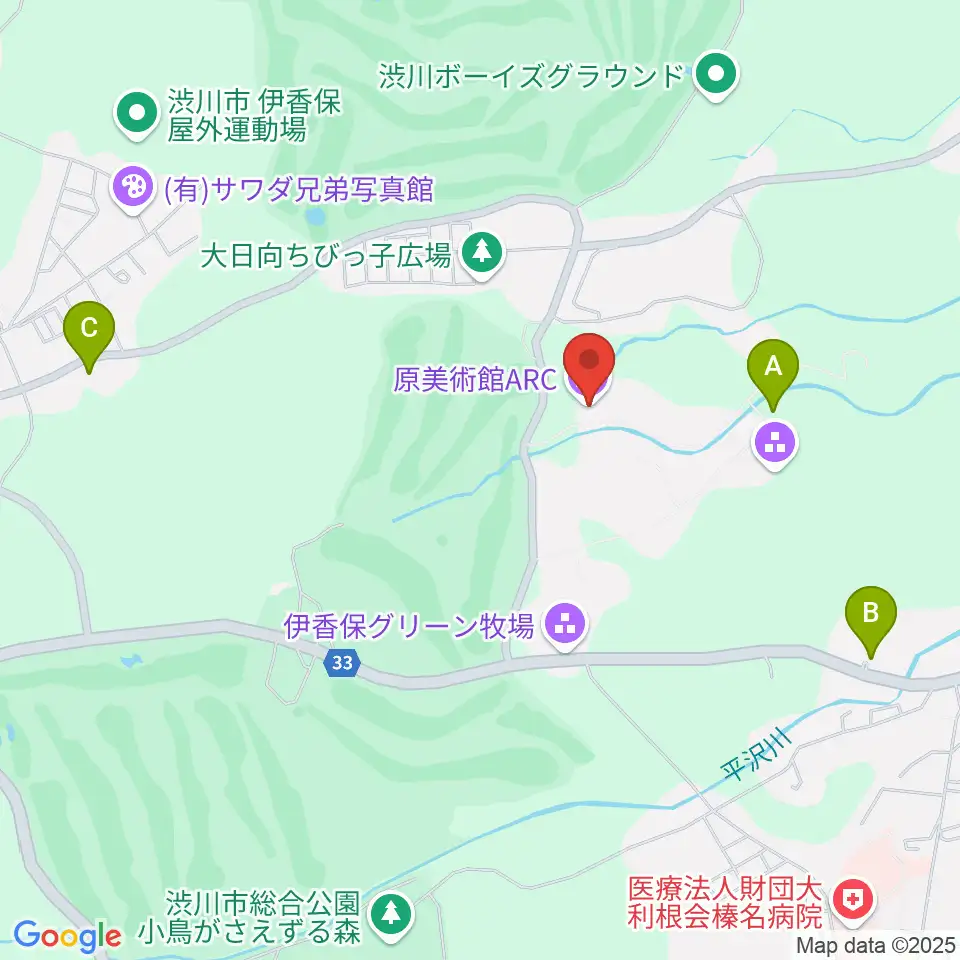 原美術館ARC周辺のホテル一覧地図
