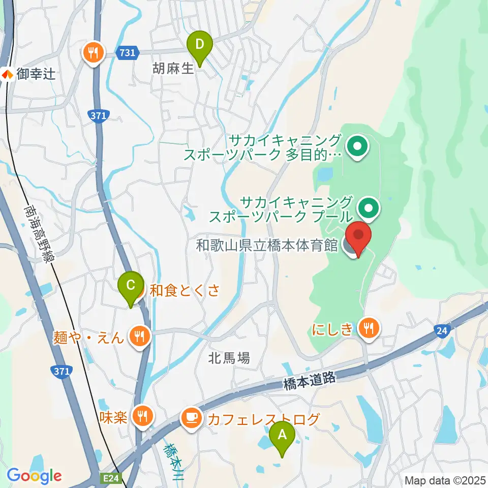 和歌山県立橋本体育館周辺のホテル一覧地図