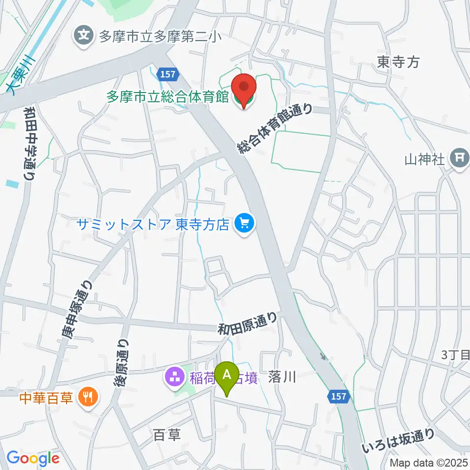 多摩市立総合体育館周辺のホテル一覧地図