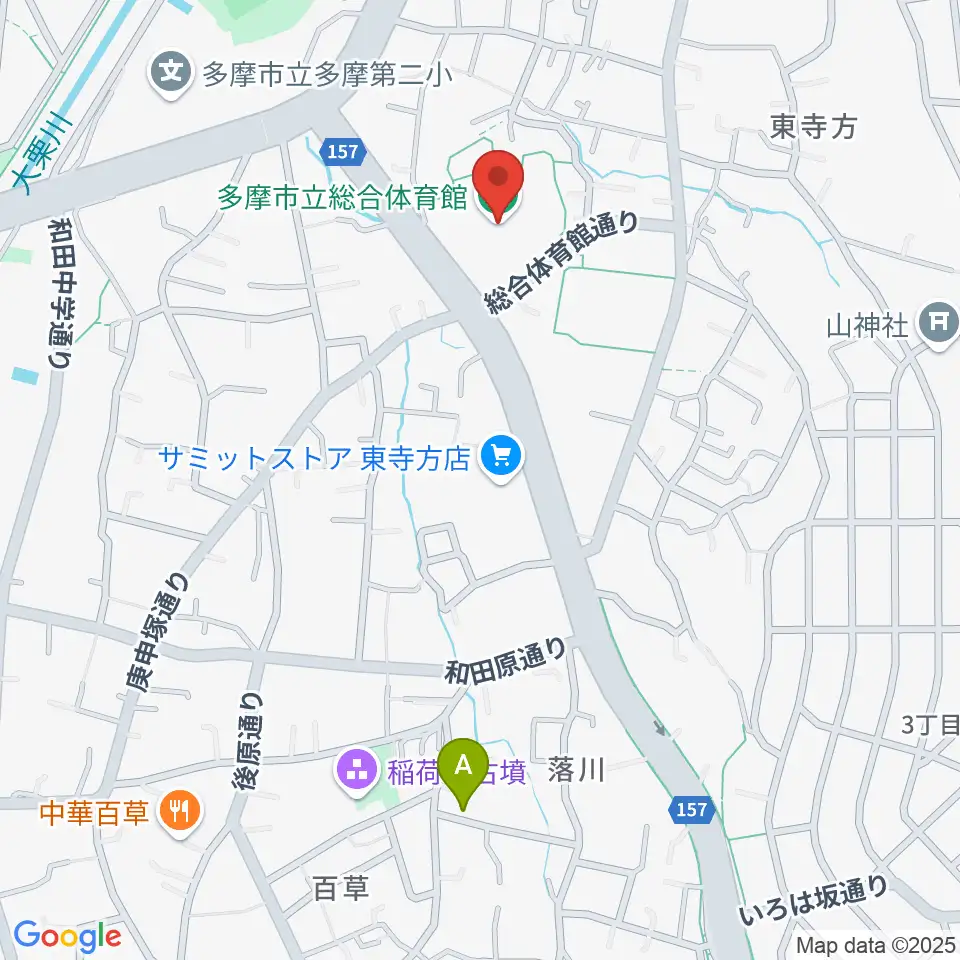 多摩市立総合体育館周辺のホテル一覧地図