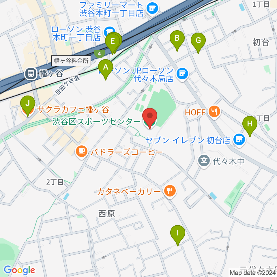 渋谷区スポーツセンター周辺のホテル一覧地図