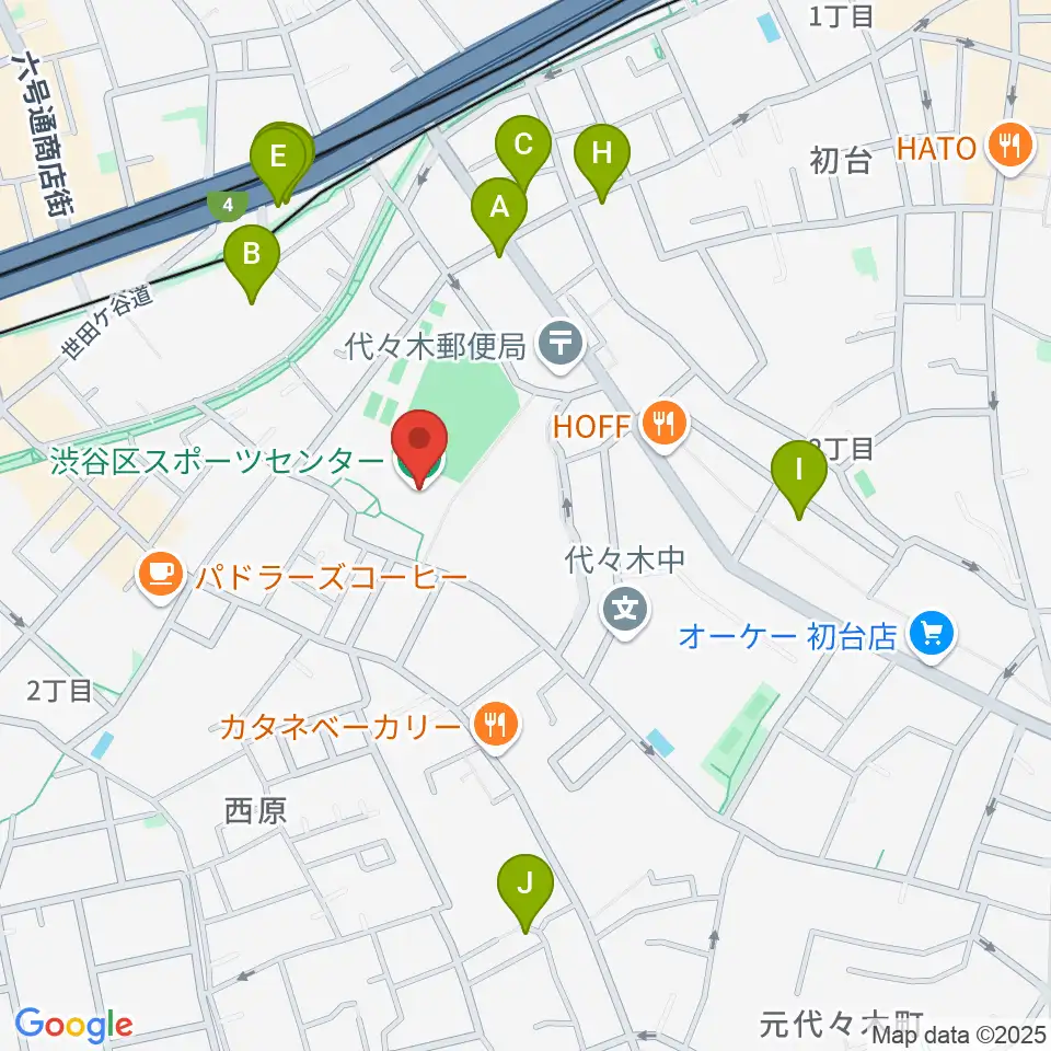 渋谷区スポーツセンター周辺のホテル一覧地図
