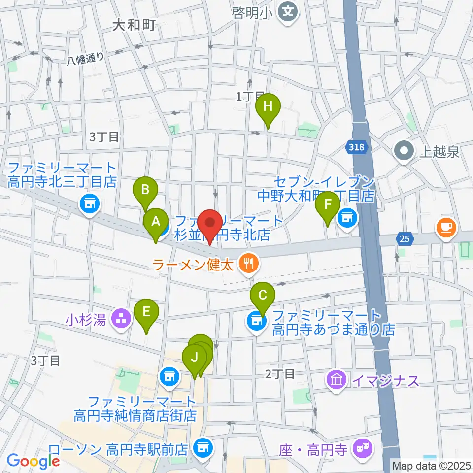 ソニックバンドスタジオ周辺のホテル一覧地図
