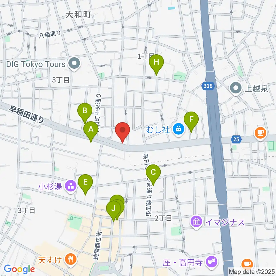 ソニックバンドスタジオ周辺のホテル一覧地図