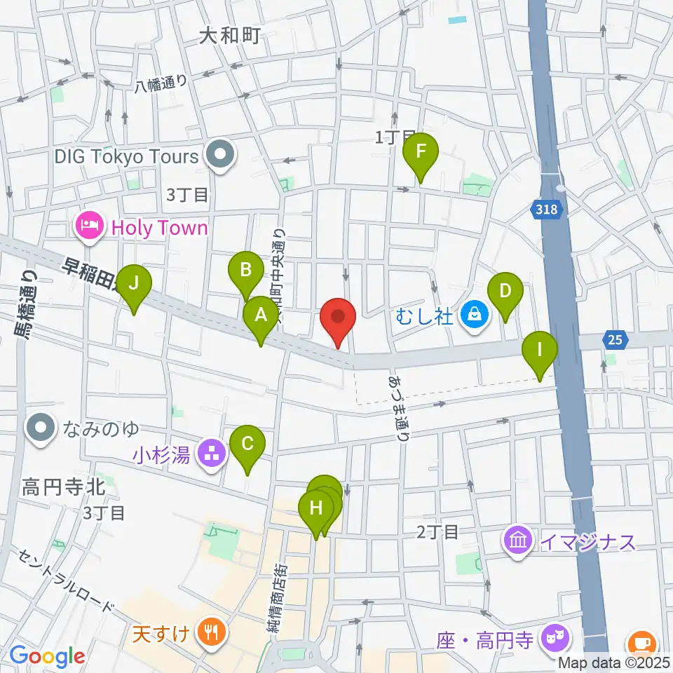 ソニックバンドスタジオ周辺のホテル一覧地図