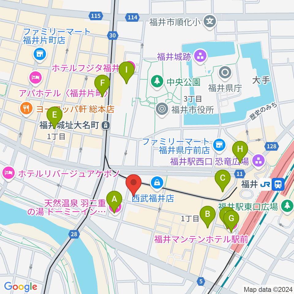 テアトルサンク周辺のホテル一覧地図