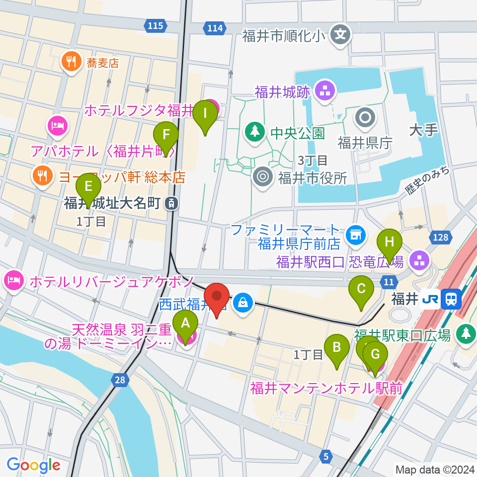 テアトルサンク周辺のホテル一覧地図