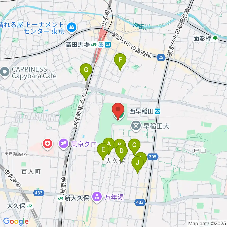 新宿スポーツセンター周辺のホテル一覧地図