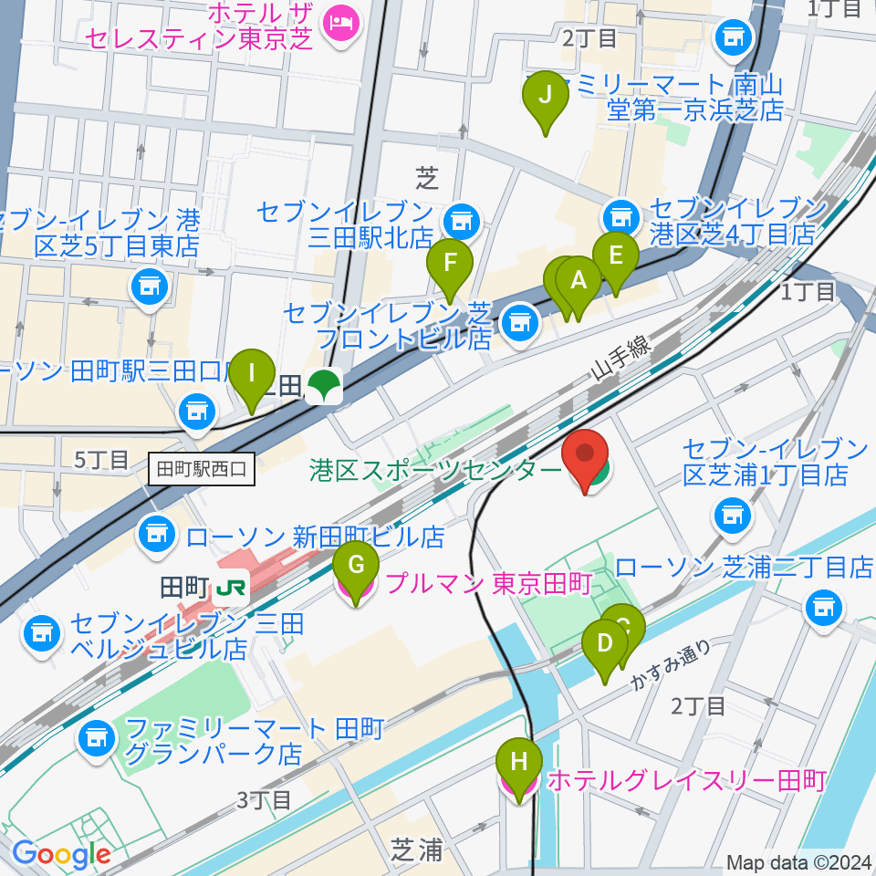 港区スポーツセンター周辺のホテル一覧地図