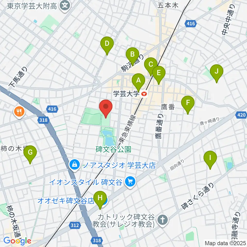 碑文谷体育館周辺のホテル一覧地図