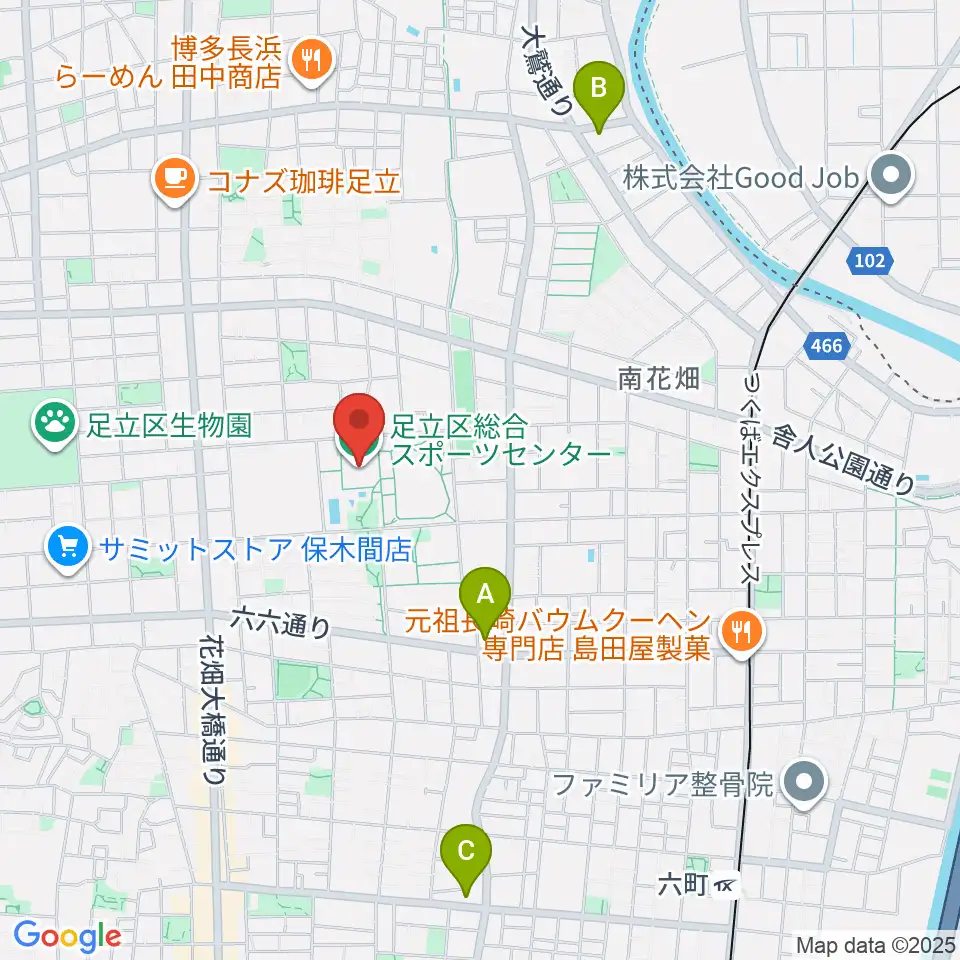 足立区総合スポーツセンター周辺のホテル一覧地図