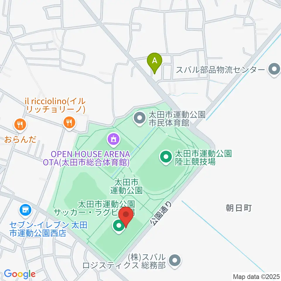太田市運動公園サッカー・ラグビー場周辺のホテル一覧地図