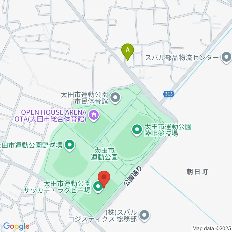 太田市運動公園サッカー・ラグビー場周辺のホテル一覧地図