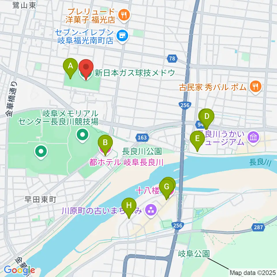 新日本ガス球技メドウ周辺のホテル一覧地図