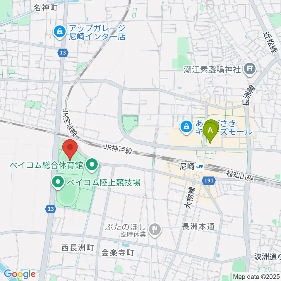 ベイコム野球場周辺のホテル一覧地図
