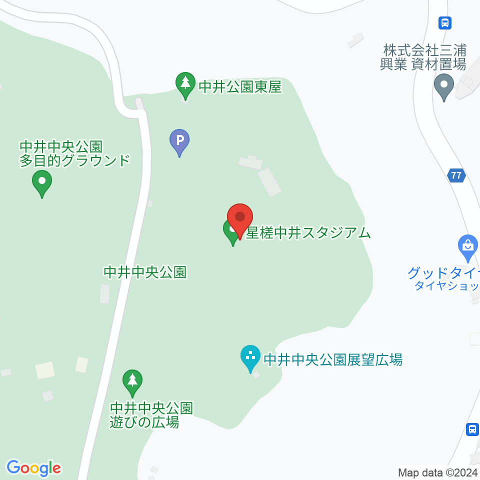星槎中井スタジアム 中井町中央公園野球場周辺のホテル一覧地図