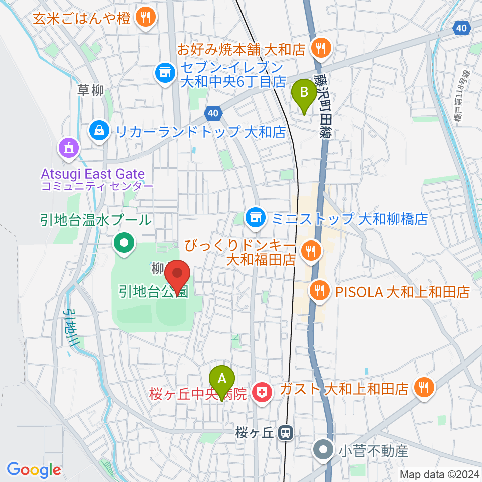 大和スタジアム周辺のホテル一覧地図