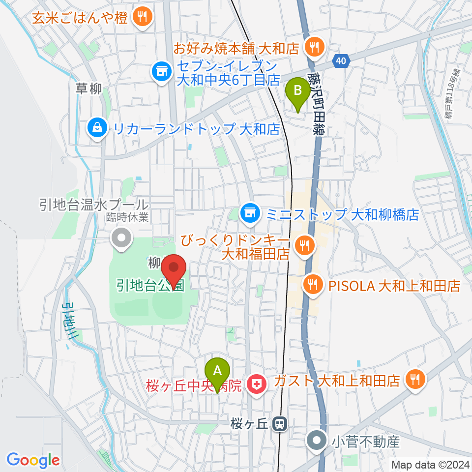 大和スタジアム周辺のホテル一覧地図