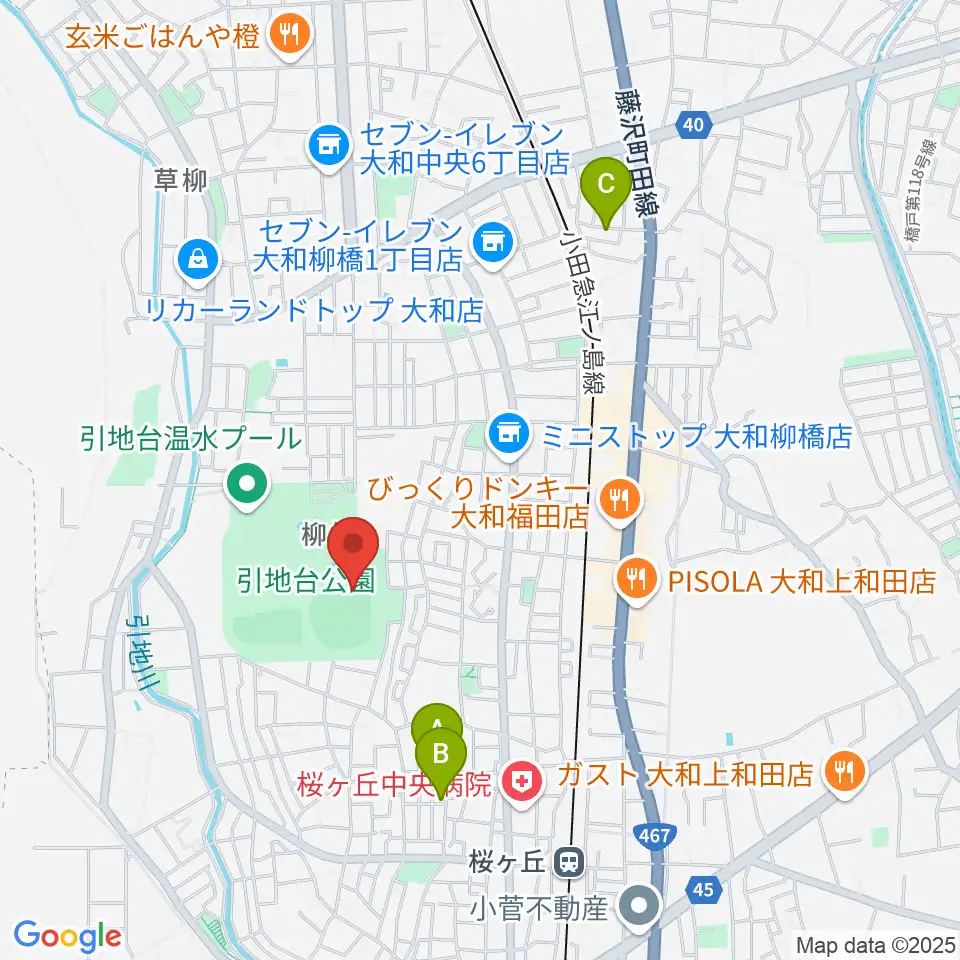 大和スタジアム周辺のホテル一覧地図
