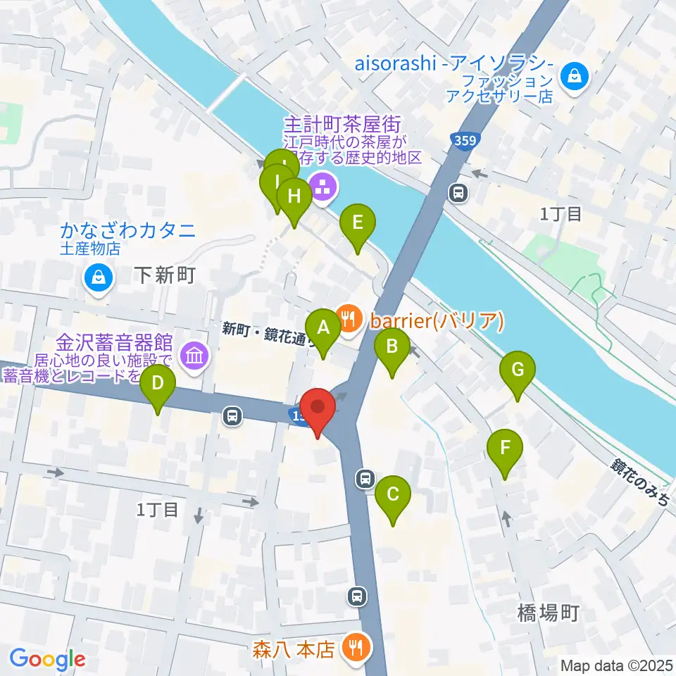 金沢文芸館周辺のホテル一覧地図