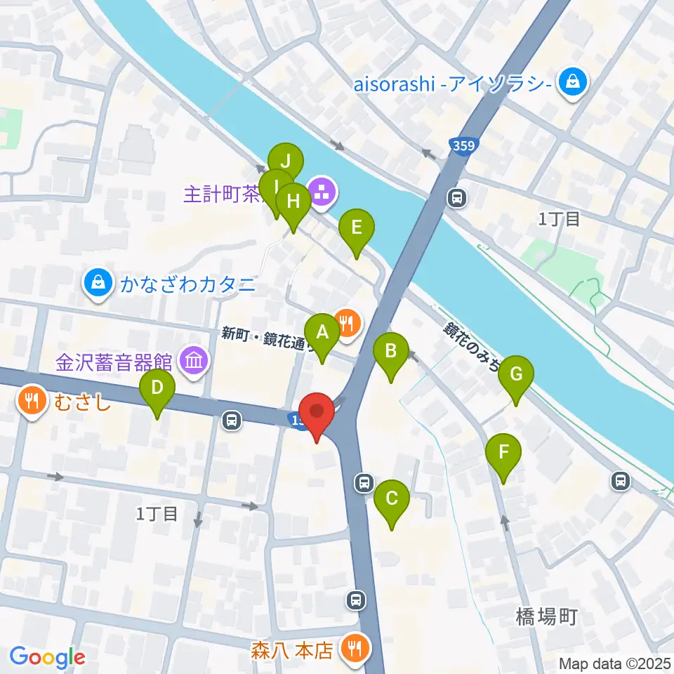 金沢文芸館周辺のホテル一覧地図