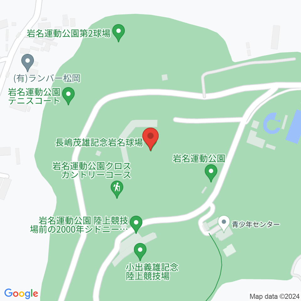 長嶋茂雄記念岩名球場周辺のホテル一覧地図