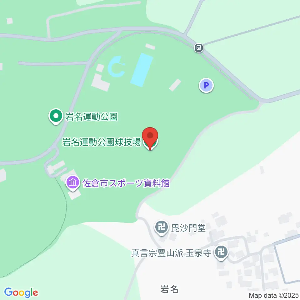 岩名運動公園球技場周辺のホテル一覧地図