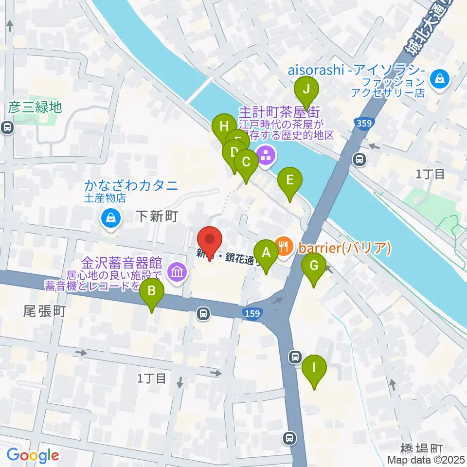 泉鏡花記念館周辺のホテル一覧地図