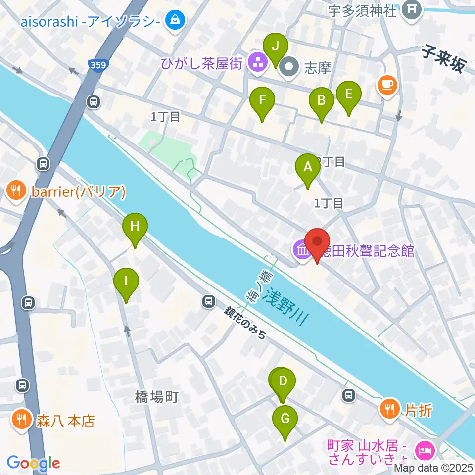 徳田秋聲記念館周辺のホテル一覧地図