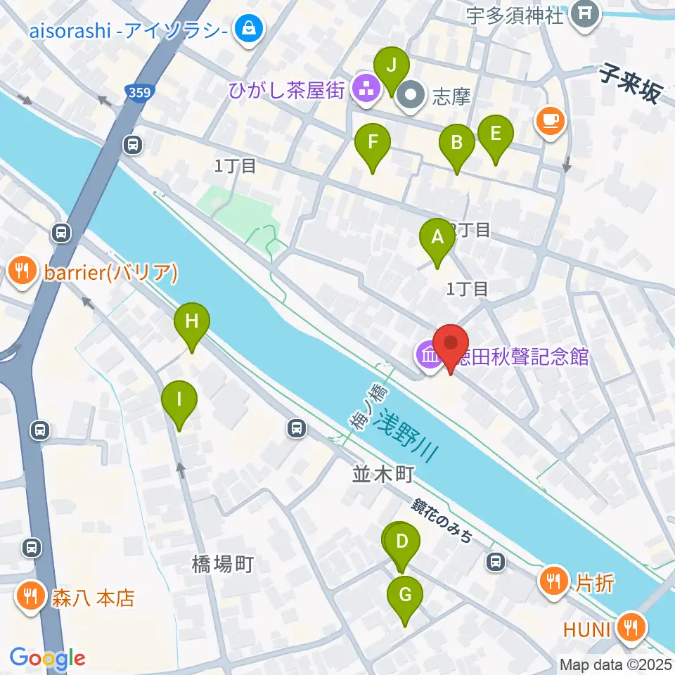 徳田秋聲記念館周辺のホテル一覧地図
