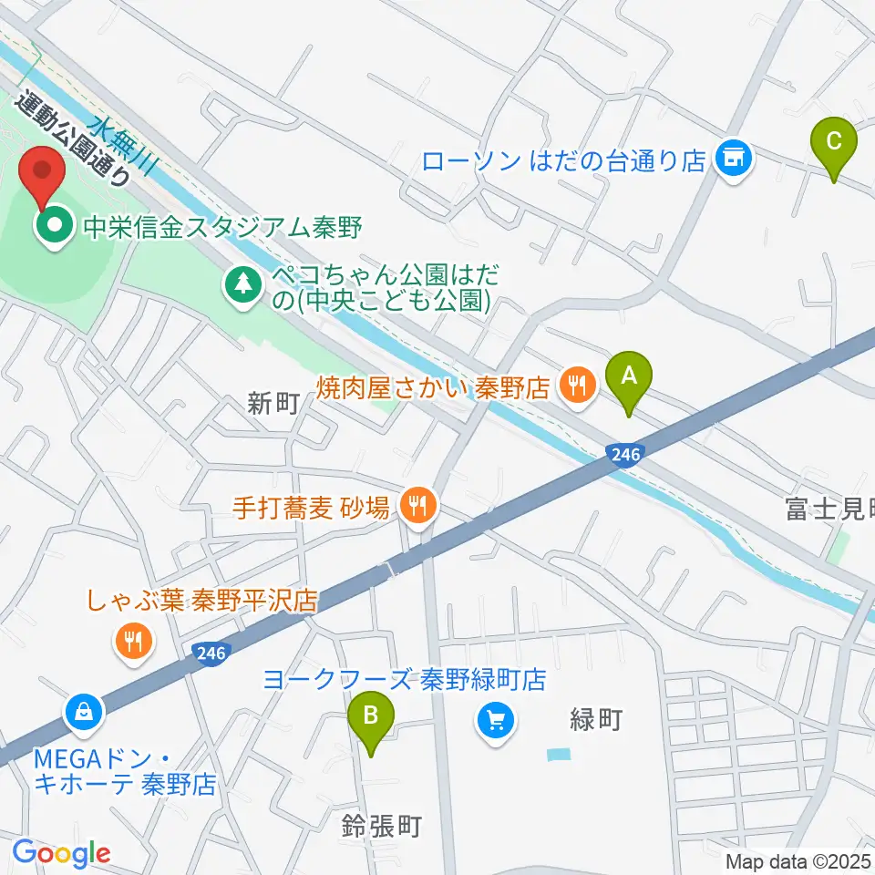 中栄信金スタジアム秦野周辺のホテル一覧地図