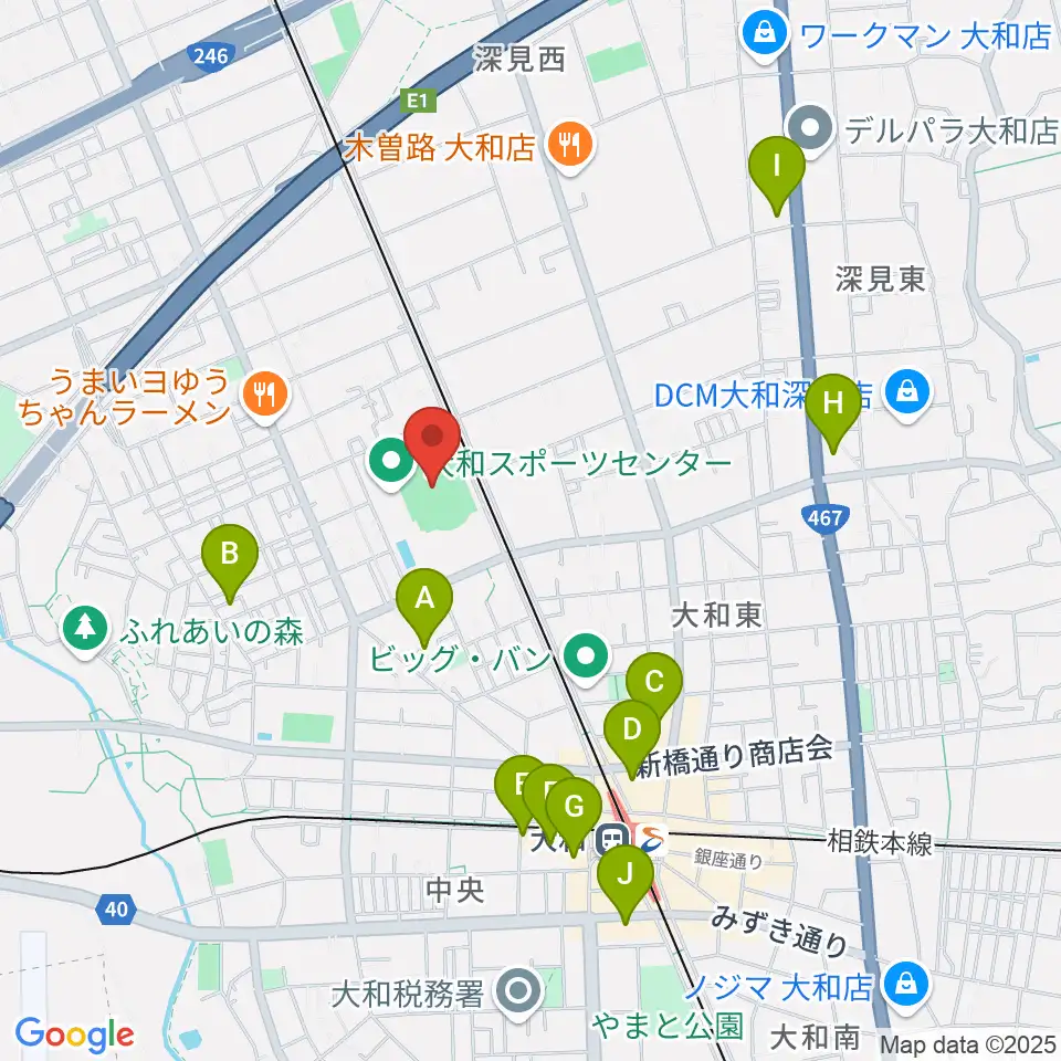 大和なでしこスタジアム周辺のホテル一覧地図