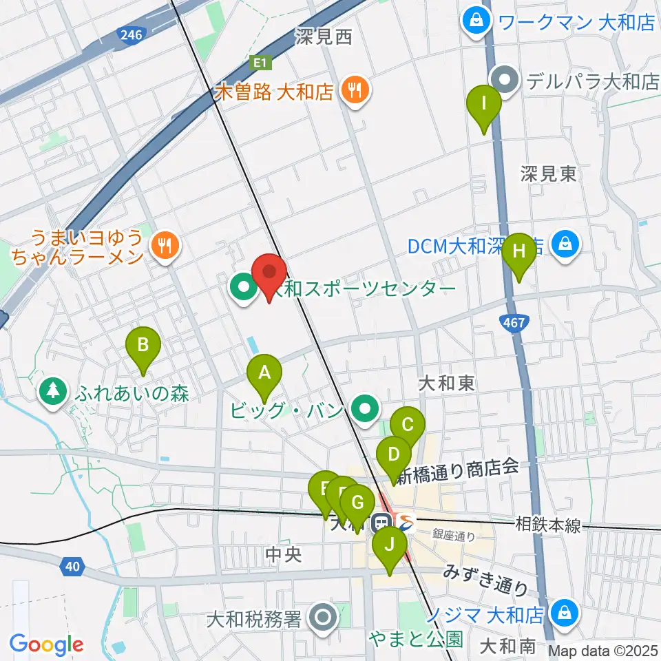 大和なでしこスタジアム周辺のホテル一覧地図