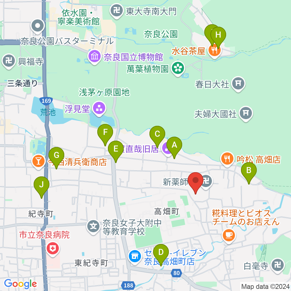 入江泰吉記念奈良市写真美術館周辺のホテル一覧地図