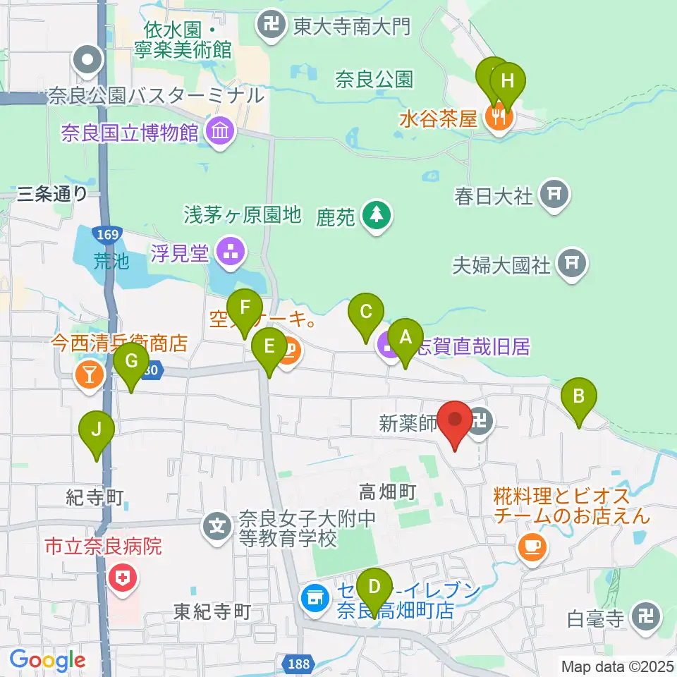 入江泰吉記念奈良市写真美術館周辺のホテル一覧地図