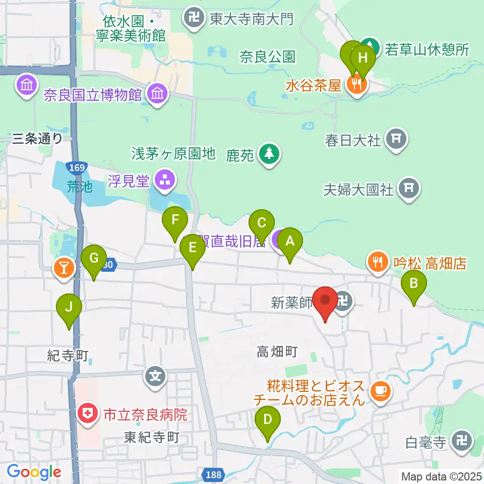 入江泰吉記念奈良市写真美術館周辺のホテル一覧地図